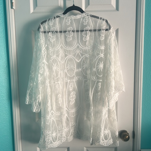 SHEIN cover up, size Small/4, white lace - Picture 3 of 4